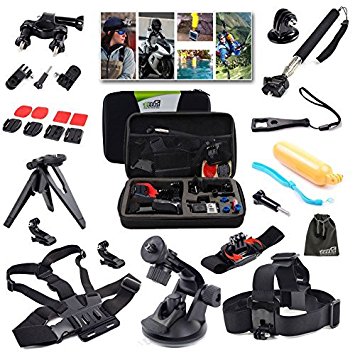 EEEKit 216015 Outdoor Sports Professional 21-in-1 Kit for GoPro Hero4/3 /3/2/1 with Shockproof Carrying Case (Black)