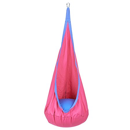 CO-Z Kid Child Pod Hanging Chair Swing Seat Hammock Indoor Outdoor Nook Tent (Rose)