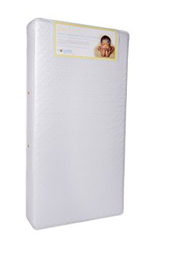 Colgate 2-N-1 Innerspring Crib and Toddler Mattress with Waterproof Cover, White