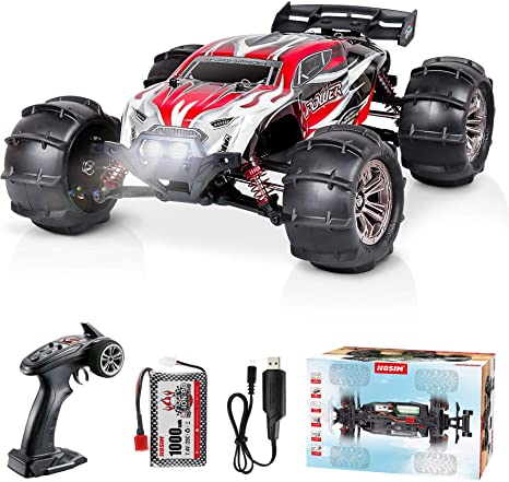 Hosim 1:16 Scale Remote Control Car, 52 km/h High Speed Off Road Racing Truck with Brushless Motor, Waterproof/Shockproof/Anti-Skid Multiple Gears Controlled RTR Toy Car for Adults and Kids (Q905)