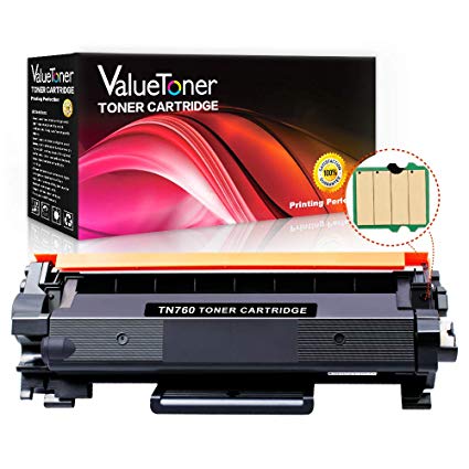 Valuetoner with Chip Compatible Toner Cartridge Replacement for Brother TN760 TN-760 TN730 for DCP-L2550DW HL-L2350DW HL-L2395DW HL-L2390DW MFC-L2710DW MFC-L2750DW MFC-L2750DWXL HL-L2370DW (1 Black)