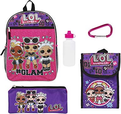 LOL Surprise Purple Back Too School Essentials Set for Girls, Purple, Size 16"