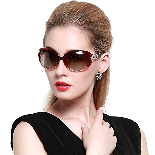 Duco Women's Shades Classic Oversized Polarized Sunglasses 100% UV Protection 1220