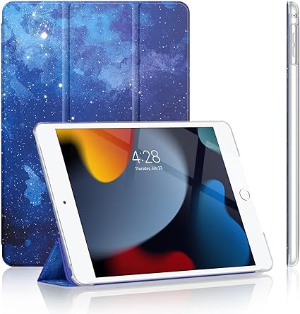 Soke Case for iPad 6th Generation 2018/ iPad 5th Gen 2017/ iPad Air 2 & 1, [Slim Trifold Stand   Auto Wake/Sleep], Premium Protective Hard PC Back Cover for Apple iPad 9.7 Inch (Starry Sky)