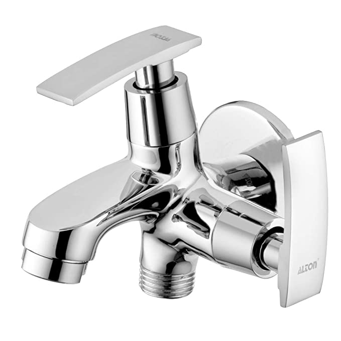 ALTON FAM3315 Brass Chrome 2 in 1 Bib Tap with Wall Flange (Silver)