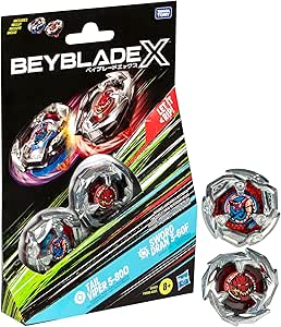 Beyblade X Dual Pack de Toupies Tail Viper 5-80O et Sword Dran 3-60F, Toupie Détachable, Jouet pour Garçons et Filles dès 8 Ans, Idée Cadeaux de Noël pour Enfants