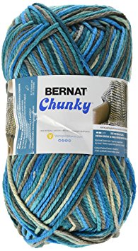 Bernat Big Ball Chunky Ombre Yarn, 10.5 Ounce, Deep Waters, Single Ball