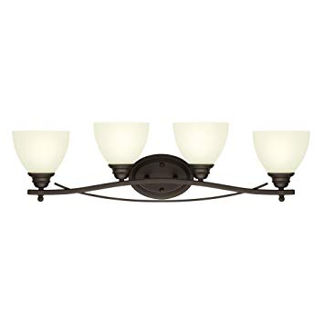 Westinghouse Lighting 6303500 Elvaston Four-Light Indoor Wall Fixture, Oil Rubbed Bronze Finish with Frosted Glass,