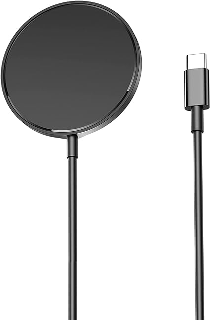Apple MagSafe Charger [Apple MFi Certified] Magnetic Wireless Fast Charger 15W USB-C PD , Compatible iPhone 14/14 Plus/14 Pro/14 Pro Max/13/13 Pro/13 Pro Max/13 Mini, 12, AirPods Pro 2— Black