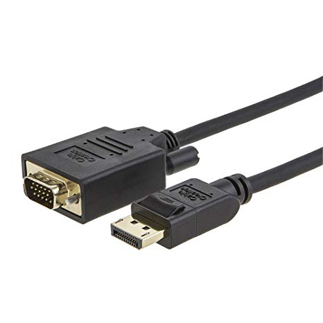 DP to VGA Cable[2-Pack], CableCreation 6FT Displayport to Vga Cable, Gold Plated Standard DP Male to VGA Male Cable Black Color