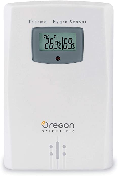 Oregon Scientific THGR122NX Water Resistant Remote Sensor W/ LCD Display Measures and Displays Humidity & Temperature from -22F to 140F