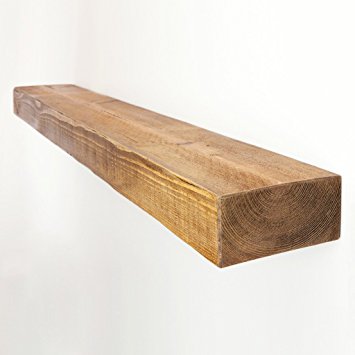 Funky Chunky Furniture 6x3 Rustic Solid Wood Floating Shelf , Medium Oak , 120cm