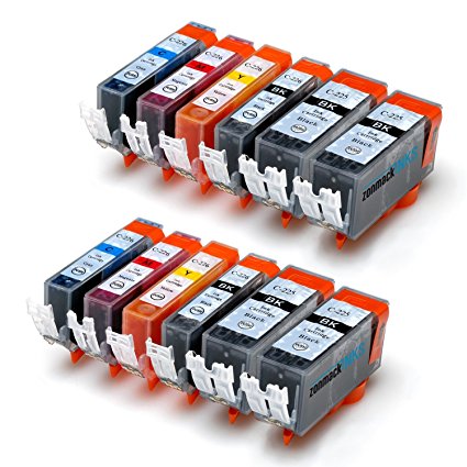 Zonmack Inks (TM) Compatible Ink Cartridge Replacement for Canon PGI-225 & CLI-226 12 Pack for Canon PIXMA Inkjet Printers MG5220 MG5320 MG6120 MG6220 MG8120 MG8220 MX882 MX892 IP4820 IP4920