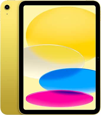 Apple iPad (10th Generation): with A14 Bionic chip, 10.9-inch Liquid Retina Display, 64GB, Wi-Fi 6, 12MP front/12MP Back Camera, Touch ID, All-Day Battery Life – Yellow