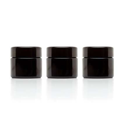 Infinity Jars 50 Ml (1.7 fl oz) Travel Size Black Ultraviolet Glass Screwtop Jar 3-Pack