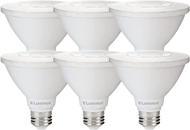 Luminus 11W LED 850 Lumens PAR30 Short Neck Flood Dimmable Bulb 3000K, 6-Pack White