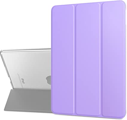 MoKo Case Fit 2018/2017 iPad 9.7 5th / 6th Generation, Slim Lightweight Smart Shell Stand Cover with Translucent Frosted Back Protector Fit iPad 9.7 Inch 2018/2017, Spring Lilac(Auto Wake/Sleep)