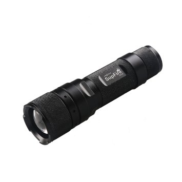 iWG Focus LED Flashlight L2 CREE 1100LM White 125cm 5-Mode Adjustable Light Black 1x18650