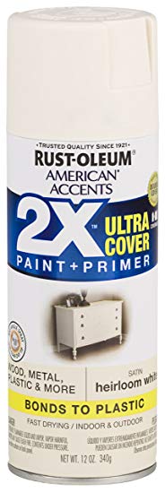 Rust-Oleum 327920 American Accents Spray Paint, 12 oz, Satin Heirloom White