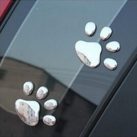 KitMax (TM) Pack of 12 Pairs 3D Cat Paw Dog Claw Auto Car Truck Laptop iPad Window Wall Motorcycle Decor Decal Sticker
