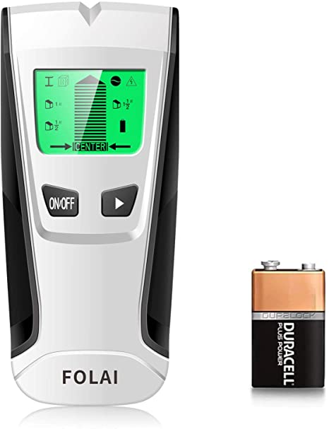 FOLAI Finder Wall Scanner 4 in 1 Electronic positioner with Digital LCD, Central Positioning Sensor and Sound Alarm are Display for Wood AC Wire Metal Studs Detection