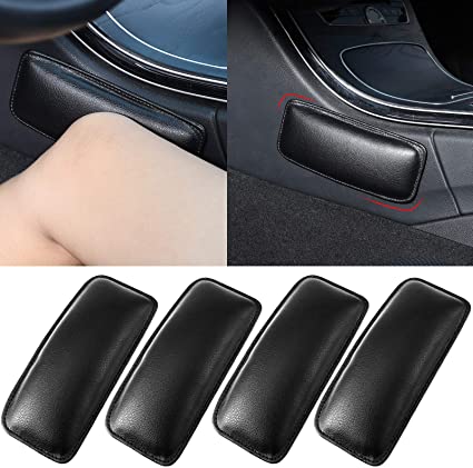 Ankey 4 Pack Soft Leather Car Center Console Knee Leg Elbow Cushion Pad, Car Knee Leg Elbow Pillow Thigh Support Comfort Pillow