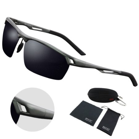 Duco Men's Sports Style Polarized Sunglasses Driver Glasses Metal Frame 8550