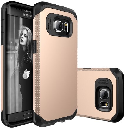 Galaxy S7 Edge case, SGM® Premium Hybrid [Dual Layer] Armor Case Cover For Samsung Galaxy S7 Edge [Shock Proof] (Gold / Black)