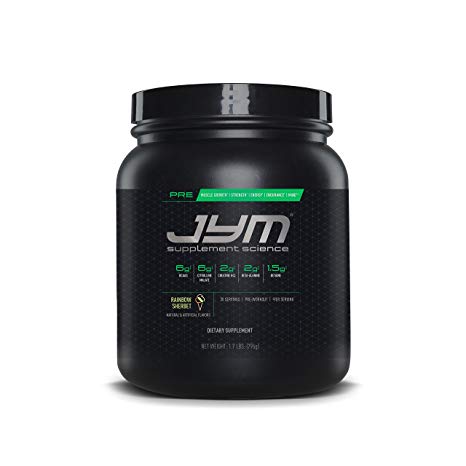 JYM Supplement Science, PRE JYM, Rainbow Sherbet, Pre-Workout with BCAA's, Creatine HCI, Citrulline Malate, Beta-Alanine, Betaine, Alpha-GPC, Beet Root Extract and More, 30 Servings
