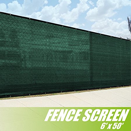 ColourTree 6' x 50' Fence Screen Privacy Screen - Commercial Grade 150 GSM - Heavy Duty - 3 Years Warranty (1)