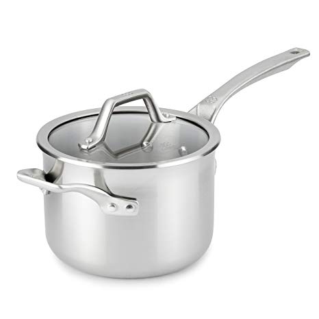 Calphalon AccuCore Stainless Steel Sauce Pan with Cover, 3-Quart