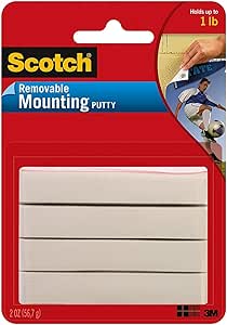 Scotch Mounting Putty LJ8XP, Removable, 2 oz, White, 2-Pack