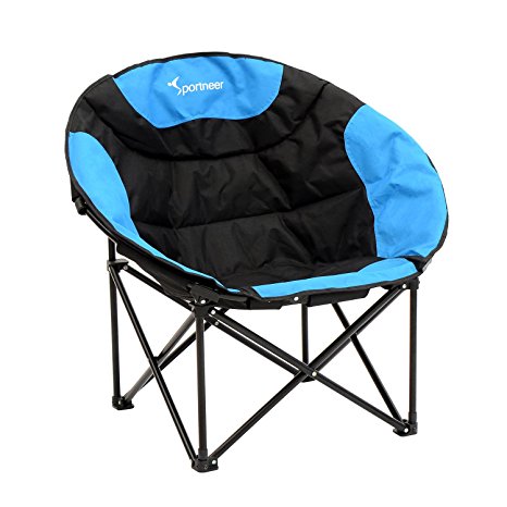 Sportneer Moon Saucer Lightweight Folding Camping Chair with Carry Bag, 260-Pound Capacity