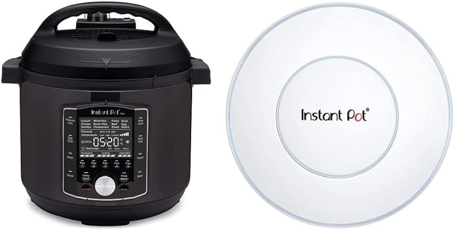 Instant Pot Pro 10-in-1 Pressure Cooker, Slow Cooker, Rice/Grain Cooker, Steamer, Sauté, Sous Vide, Yogurt Maker, Sterilizer, and Warmer, 6 Quart & Silicone Cover 5 & 6 quart