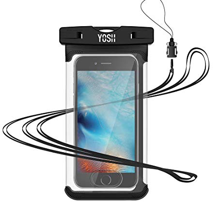 YOSH Waterproof Phone Case IPX8 Touch-ID Friendly Watertight Sealed Underwater Phone Pouch Dry Bag for iPhone X XR Xs Max 8 plus 7plus 6s plus Samsung S10 S9  S8 S8  Huawei Mate20 Pro P20 up to 6.7”