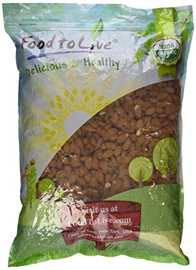 Raw Organic Almonds Bulk by Food to Live (Non-GMO, No Shell, Whole, Unpasteurized, Unsalted, Kosher) — 8 Pounds