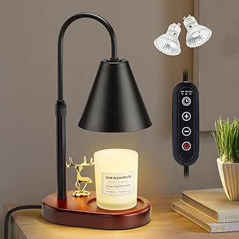 Oak Leaf Candle Warmer Lamp, Adjustable Height Dimmable Reindeer Electric Candle Light with Timer, Fragrance Wax Melt with 2 Bulbs, Compatible with Most Jar Candles, for Home Decor Gift