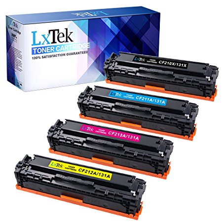 LxTek Replacement for HP 131X 131A HP CF210X CF211A CF213A CF212A (1 Black|1 Cyan|1 Magenta|1 Yellow) 4 Pack Toner Cartridge for HP LaserJet Pro 200 color M251nw, MFP M276nw, M251N, M276N Printers