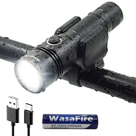 WasaFire Bike Light USB Rechargeable Headlight 1000 Lumens LED Front Bicycle Lights Super Bright Waterproof Road Cycling Safety Flashlight Headlamp for Riders