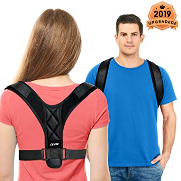 Posture Corrector for Women and Men - Upgraded Lengthened Soft Sponge Pad Adjustable Upper Back Brace for Clavicle Support and Providing Pain Relief from Neck, Back and Shoulder (Universal)