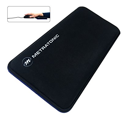 Mouse Keyboard Wrist Rest / Wrist Pad, Compact, Padded, Water Resistant, Ergonomic Memory Foam, Anti-Fray Stitched Edges, No Odor Anti-Slip Rubber Base, Black | 8” x 4” x .5” (13mm) by Metratonic