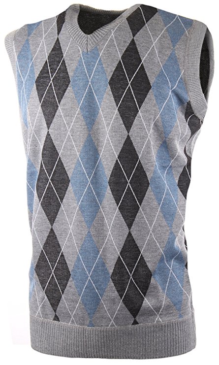 Enimay Mens Argyle V-Neck Golf Sweater Vest (Many Colors Available)