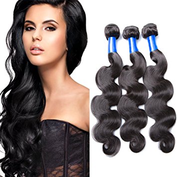 Amanda Hair（18“ 16“ 14”） Brazilian Virgin Hair Body Wave 3 Bundles 100% Unprocessed Human Virgin Hair Extensions 8-26inch Natural Color 95-105g/piece