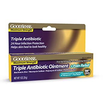 GoodSense Maximum Strength Triple Antibiotic Ointment Plus Pain Relief, 1 oz