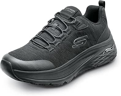 Skechers Work Leo, Arch Fit, Men's, Black, Soft Toe, MaxTRAX Slip Resistant, EH, Low Athletic, Work Shoe