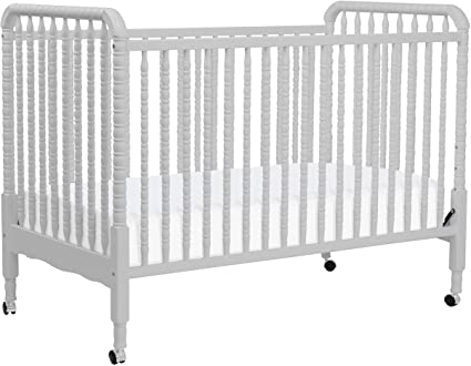 DaVinci Jenny Lind 3-in-1 Convertible Portable Crib in Fog Grey - 4 Adjustable Mattress Positions, Greenguard Gold