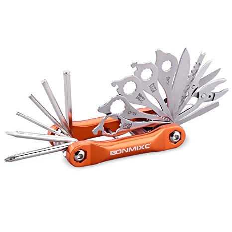 Bonmixc 16 in 1 Multifunction Bicycle Tool Kit, Suitable for Bicycle Maintenance, Home and Kitchen, and Other Outdoor Activities