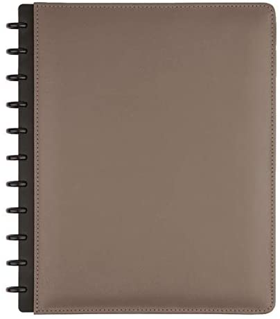 TUL Custom Note-Taking System Discbound Notebook, Letter Size, Leather Cover, Gray