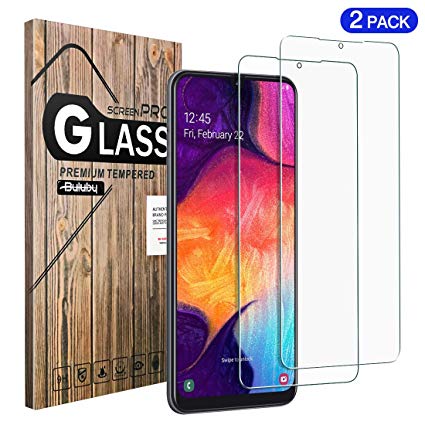 [2 Pack] Samsung Galaxy A50 Screen Protector Tempered Glass,BULUBY Case Friendly 9H Hardness HD No Fingerprint Protective Moile Phone Clear Film for Samsung Galaxy A30/A50