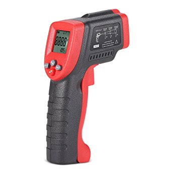 Meterk Infrared Thermometer Digital Temperature Gun -58℉~ 716℉ (-50℃ ~ 380℃) with Backlit LCD Display Accuracy Reading for Food processing and Factory Smelting